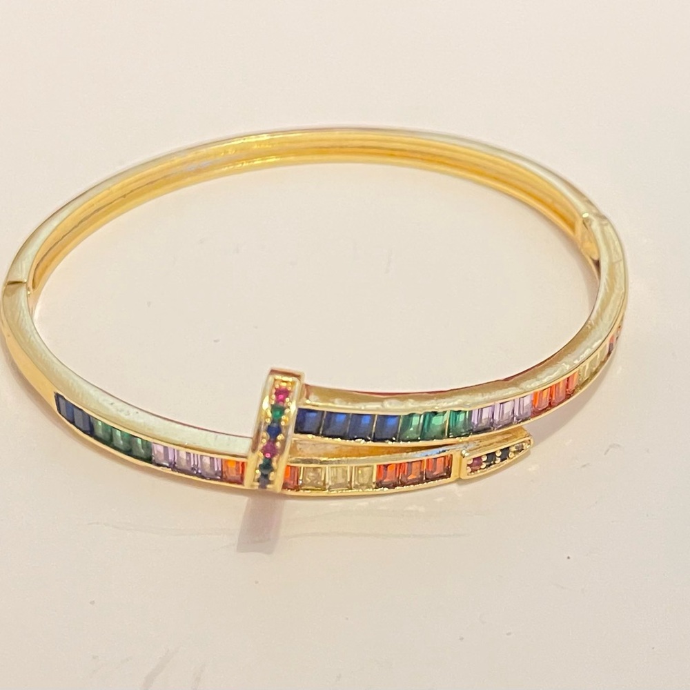 18k Gold Plated Stainless Steel Multi Coloured Fashion Design Bracelet